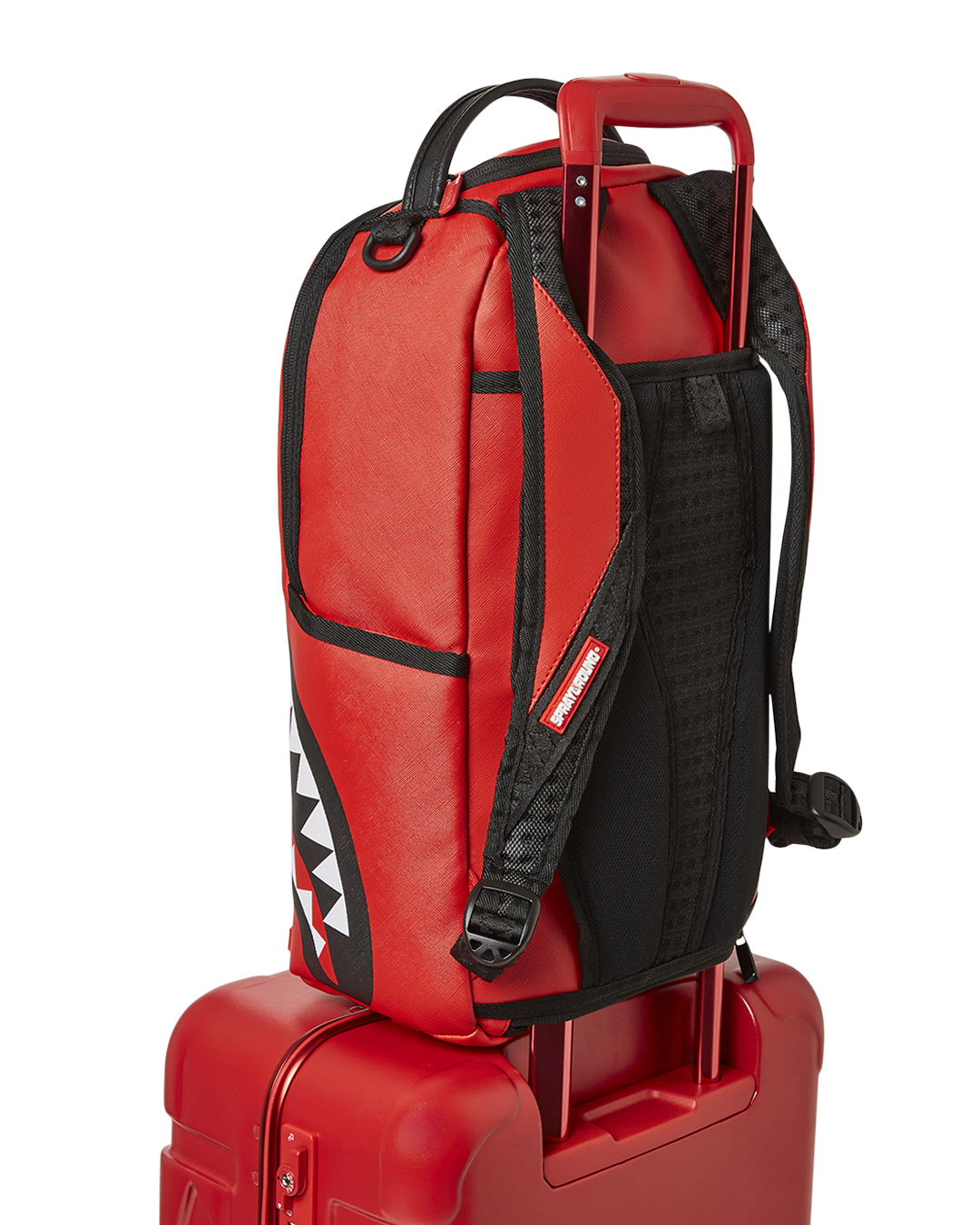 MOLDED SHARKITECTURE RED HARDSHELL CARRY-ON LUGGAGE