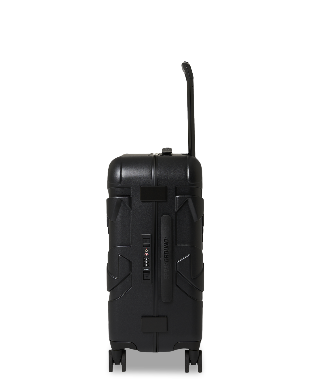THE JOURNEY BEGINS SHARKITECTURE CARRY-ON LUGGAGE BLACK WITH EXTRA STICKERS
