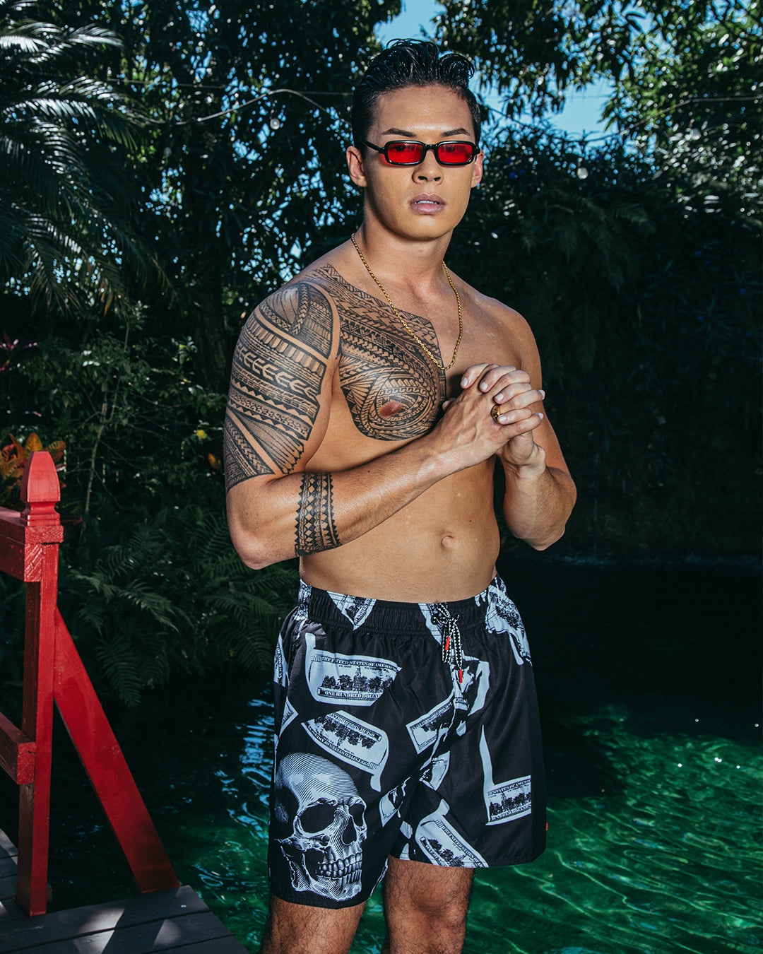 MONEY NIGHT SHOTO SWIM TRUNKS